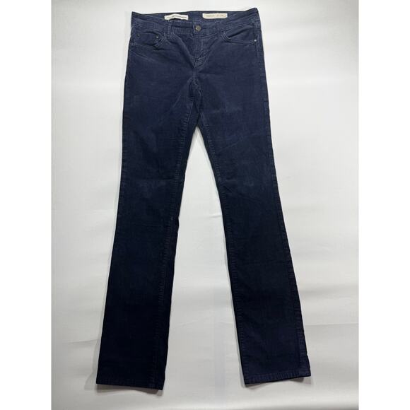 Pilcro and the Letterpress Pants - Pilcro & The Letterpress Women's Parallel Straight Blue Corduroy Pants - 30x32.5